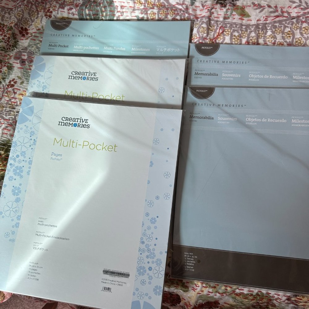 Creative Memories Picfolio 11x14 Refill Lot (3) Multi-Pocket, (2) Memorabilia